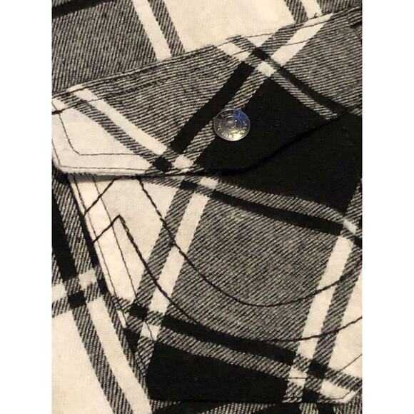 RareTrue Religion Flannel Shirt Plaid L Snap Western Logo On Pockets Mens Sz XL - Picture 4 of 12